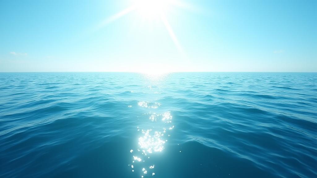 Vast blue ocean with dappled sunlight